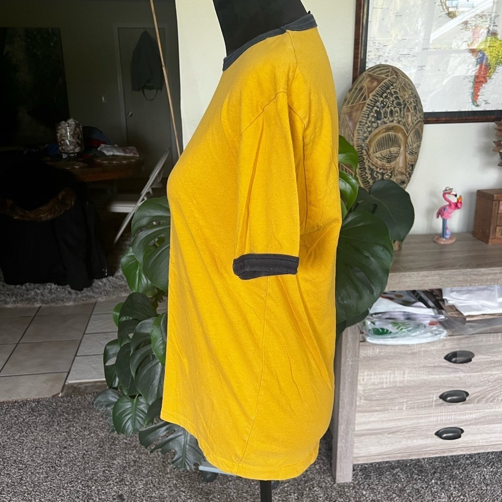 GAP Mustard Tee with Navy trim - Picture 3 of 7